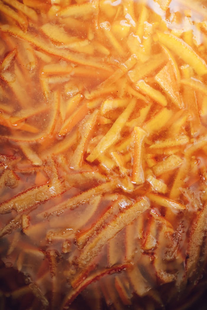 Close-up of Fries Frying in Deep Oil